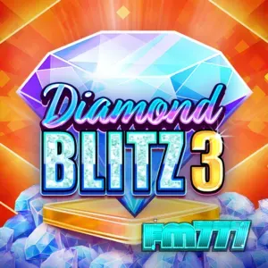 Diamond Blitz 3 slot machine interface featuring fruit symbols and moving wilds